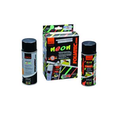 Foliatec Spray Vinilo (Dip) Neon 2-Piezas Juego - Amarillo 1x400ml + Base Coat 1x400ml
